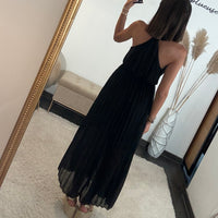 ROBE DOS CROISE NOIRE KATIA - La Petite Somptueuse