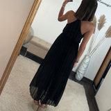 ROBE DOS CROISE NOIRE KATIA - La Petite Somptueuse