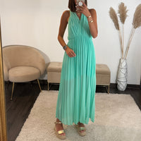 ROBE DOS CROISE TURQUOISE KATIA - La Petite Somptueuse