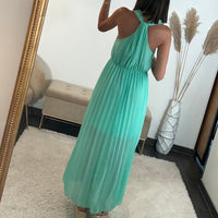 ROBE DOS CROISE TURQUOISE KATIA - La Petite Somptueuse
