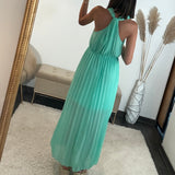 ROBE DOS CROISE TURQUOISE KATIA - La Petite Somptueuse