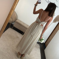 ROBE DOS NU BEIGE BIANCA - La Petite Somptueuse
