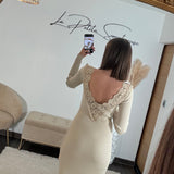 ROBE DOS NU BEIGE LENA - La Petite Somptueuse