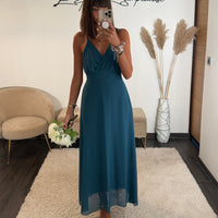 ROBE DOS NU BLEU BIANCA - La Petite Somptueuse