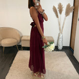 ROBE DOS NU BORDEAUX BIANCA - La Petite Somptueuse