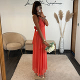 ROBE DOS NU CORAIL BIANCA - La Petite Somptueuse