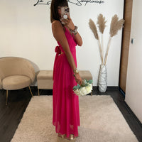 ROBE DOS NU FUCHSIA BIANCA - La Petite Somptueuse