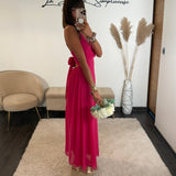 ROBE DOS NU FUCHSIA BIANCA - La Petite Somptueuse