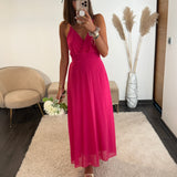 ROBE DOS NU FUCHSIA BIANCA - La Petite Somptueuse