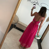 ROBE DOS NU FUCHSIA BIANCA - La Petite Somptueuse