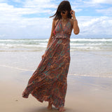 ROBE DOS NU IMPRIME BLEU ET ROSE ZOE - La Petite Somptueuse