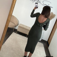 ROBE DOS NU KAKI LENA - La Petite Somptueuse