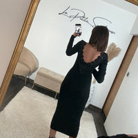 ROBE DOS NU NOIR LENA - La Petite Somptueuse