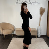 ROBE DOS NU NOIR LENA - La Petite Somptueuse