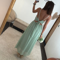 ROBE DOS NU VERT D'EAU BIANCA - La Petite Somptueuse