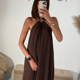 ROBE ETOILE DE MER CHOCOLAT - La Petite Somptueuse