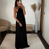 ROBE ETOILE DE MER NOIRE - La Petite Somptueuse