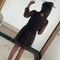 ROBE FLEURIE CHOCO JESSY - La Petite Somptueuse