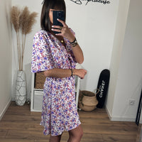 ROBE FLEURIE LILAS DANIA - La Petite Somptueuse