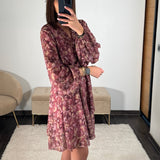 ROBE FLEURIE MAUVE CAPUCINE - La Petite Somptueuse