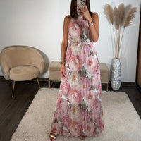 ROBE FLEURIE ROSE DAHLIA - La Petite Somptueuse