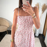 ROBE FLEURIE ROSE LENA - La Petite Somptueuse