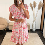 ROBE FLEURIE ROSE MAYA - La Petite Somptueuse