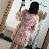 ROBE FLEURIE ROSE SELIA - La Petite Somptueuse