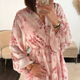 ROBE FLEURIE ROSE SELIA - La Petite Somptueuse