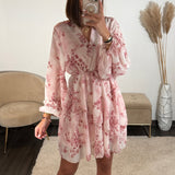 ROBE FLEURIE ROSE SELIA - La Petite Somptueuse