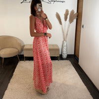 ROBE FLEURIE ROUGE ELANA - La Petite Somptueuse