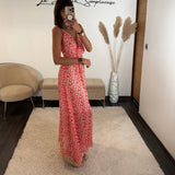 ROBE FLEURIE ROUGE ELANA - La Petite Somptueuse