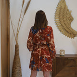 ROBE FLEURIE TERRACOTTA LAURA - La Petite Somptueuse