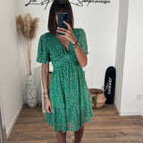 ROBE FLEURIE VERTE JANY - La Petite Somptueuse