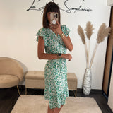 ROBE FLEURIE VERTE MAYA - La Petite Somptueuse