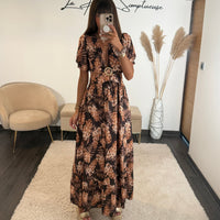 ROBE FLOWERS CHOCO LILY - La Petite Somptueuse