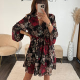 ROBE FLOWERS NOIRE KELLY - La Petite Somptueuse