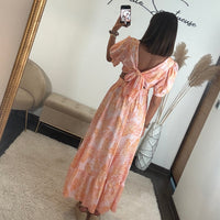 ROBE FLOWERS PECHE LILY - La Petite Somptueuse
