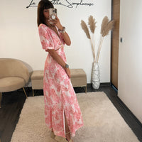 ROBE FLOWERS ROSE LILY - La Petite Somptueuse