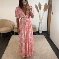 ROBE FLOWERS ROSE LILY - La Petite Somptueuse