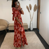 ROBE FLOWERS TERRACOTTA LILY - La Petite Somptueuse