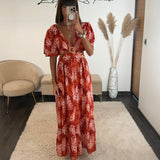 ROBE FLOWERS TERRACOTTA LILY - La Petite Somptueuse