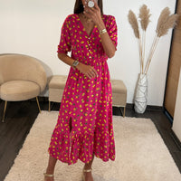 ROBE FUCHSIA CITRON - La Petite Somptueuse