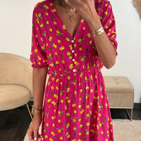 ROBE FUCHSIA CITRON - La Petite Somptueuse