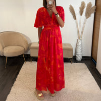 ROBE FUCHSIA ET ORANGE ALMA - La Petite Somptueuse