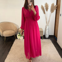 ROBE FUCHSIA FLUIDE MARTA - La Petite Somptueuse