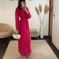 ROBE FUCHSIA FLUIDE MARTA - La Petite Somptueuse