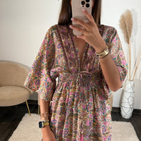 ROBE IMPRIME ROSE JOYCE - La Petite Somptueuse