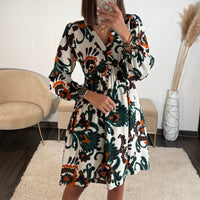 ROBE IMPRIMEE VERT SAPIN AURIANE - La Petite Somptueuse