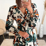 ROBE IMPRIMEE VERT SAPIN AURIANE - La Petite Somptueuse